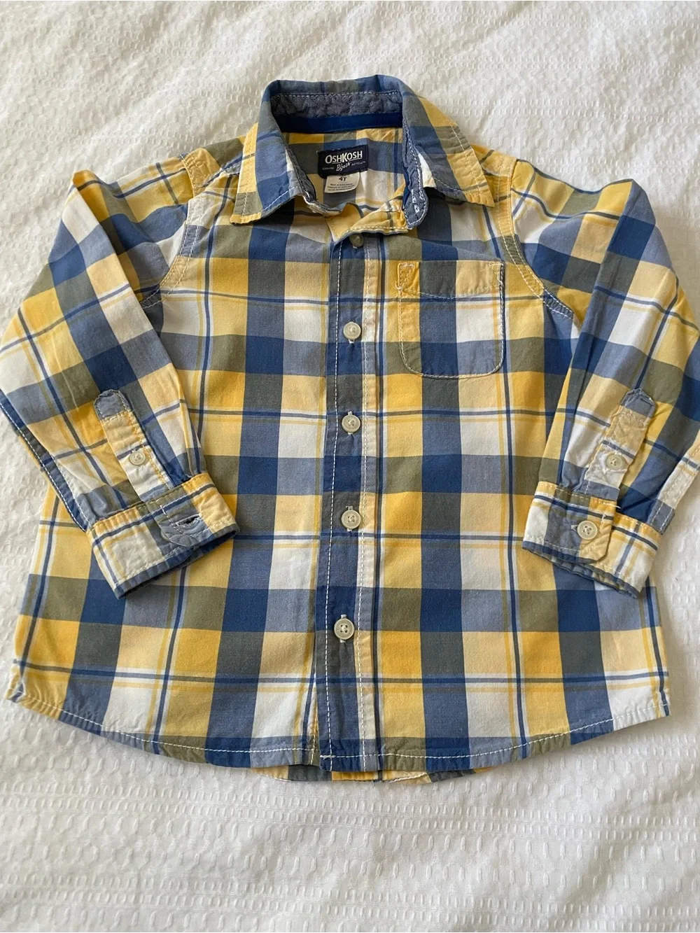 Gymboree Orange and Navy Plaid Button-Down Shirt